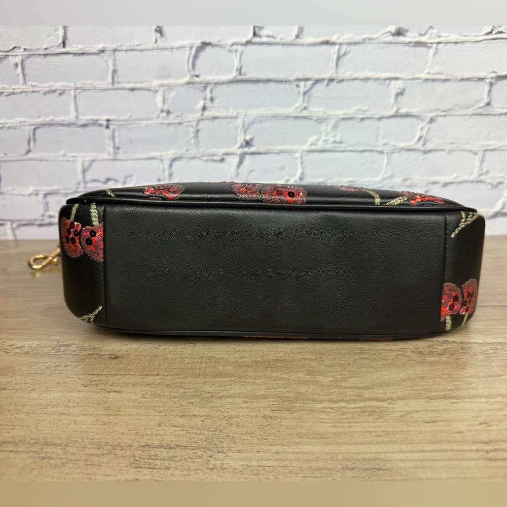 NWT Coach Teri Shoulder/Crossbody Bag black/red Cherry Gold hardware styled set - Picture 5 of 14